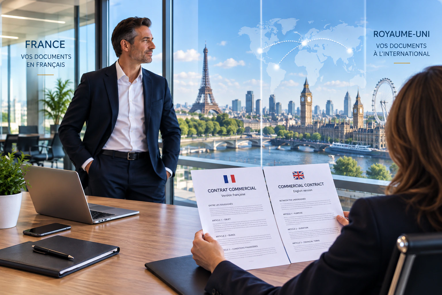 Documents commerciaux pour une entreprise internationale
