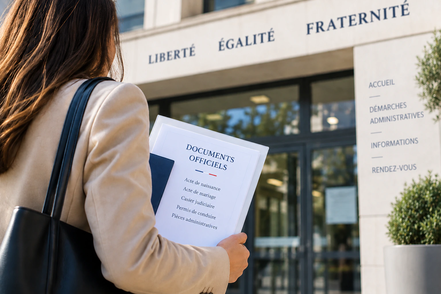 Démarche administrative avec un dossier de documents officiels