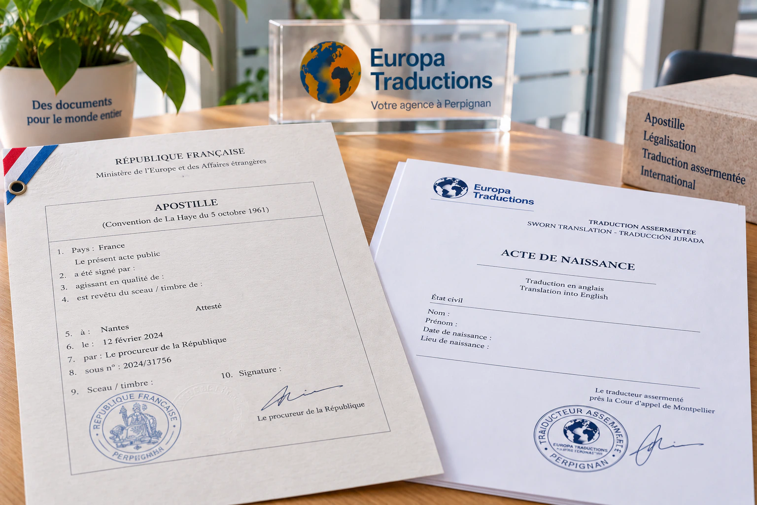Document apostillé et traduction assermentée