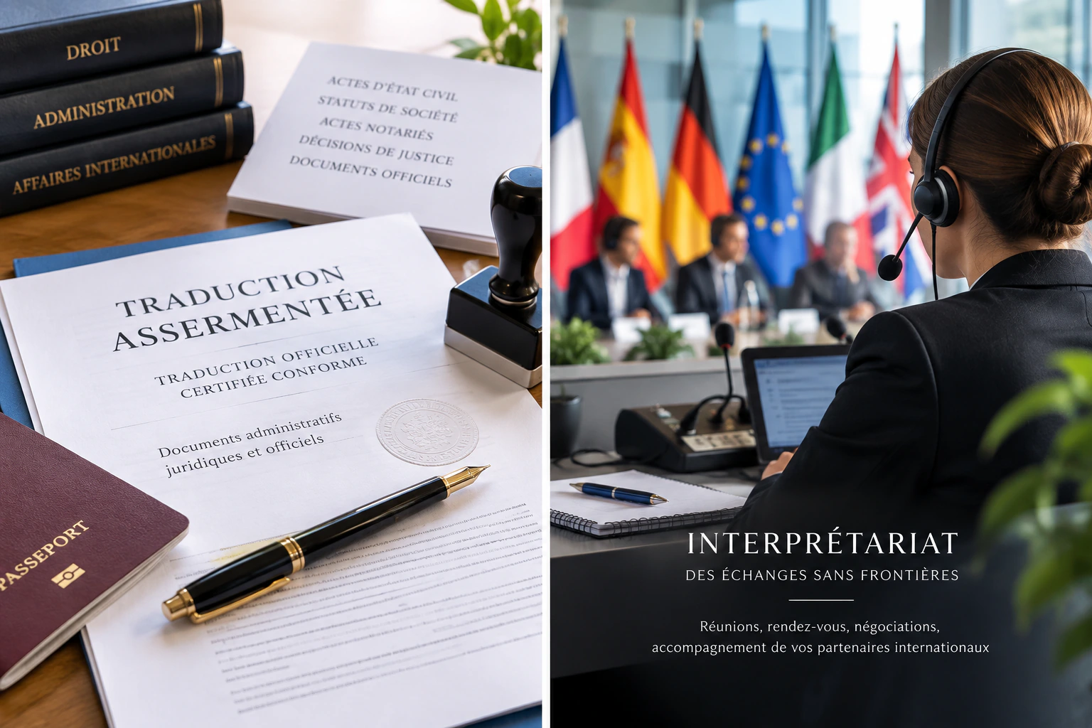 Prestation d'interprétariat lors d'une réunion internationale